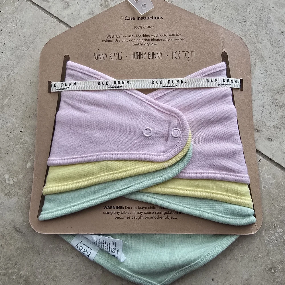 Rae Dunn Baby Bandana Bibs Spring Colors 3-pack NWT's Easter Colors